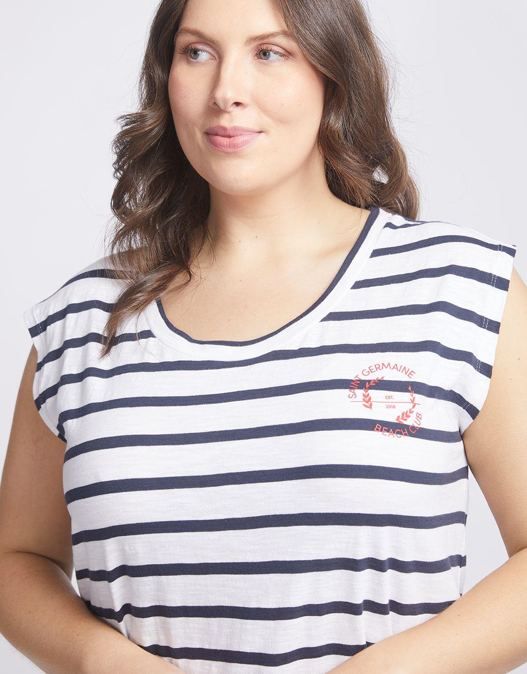 White & Co. - Beach Club Dress - White/Navy Stripe - White & Co Living Dresses