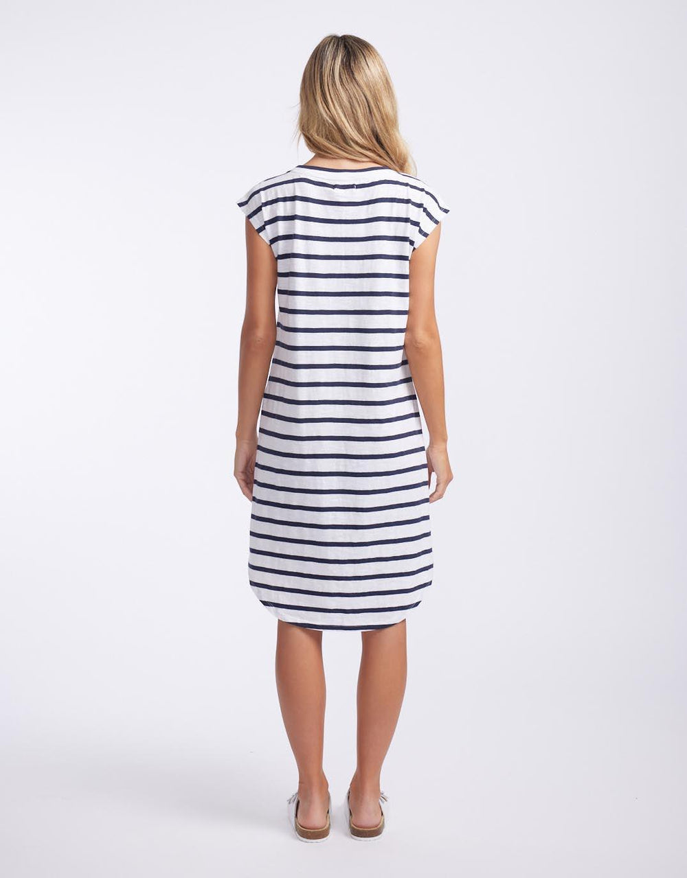 White & Co. - Beach Club Dress - White/Navy Stripe - White & Co Living Dresses