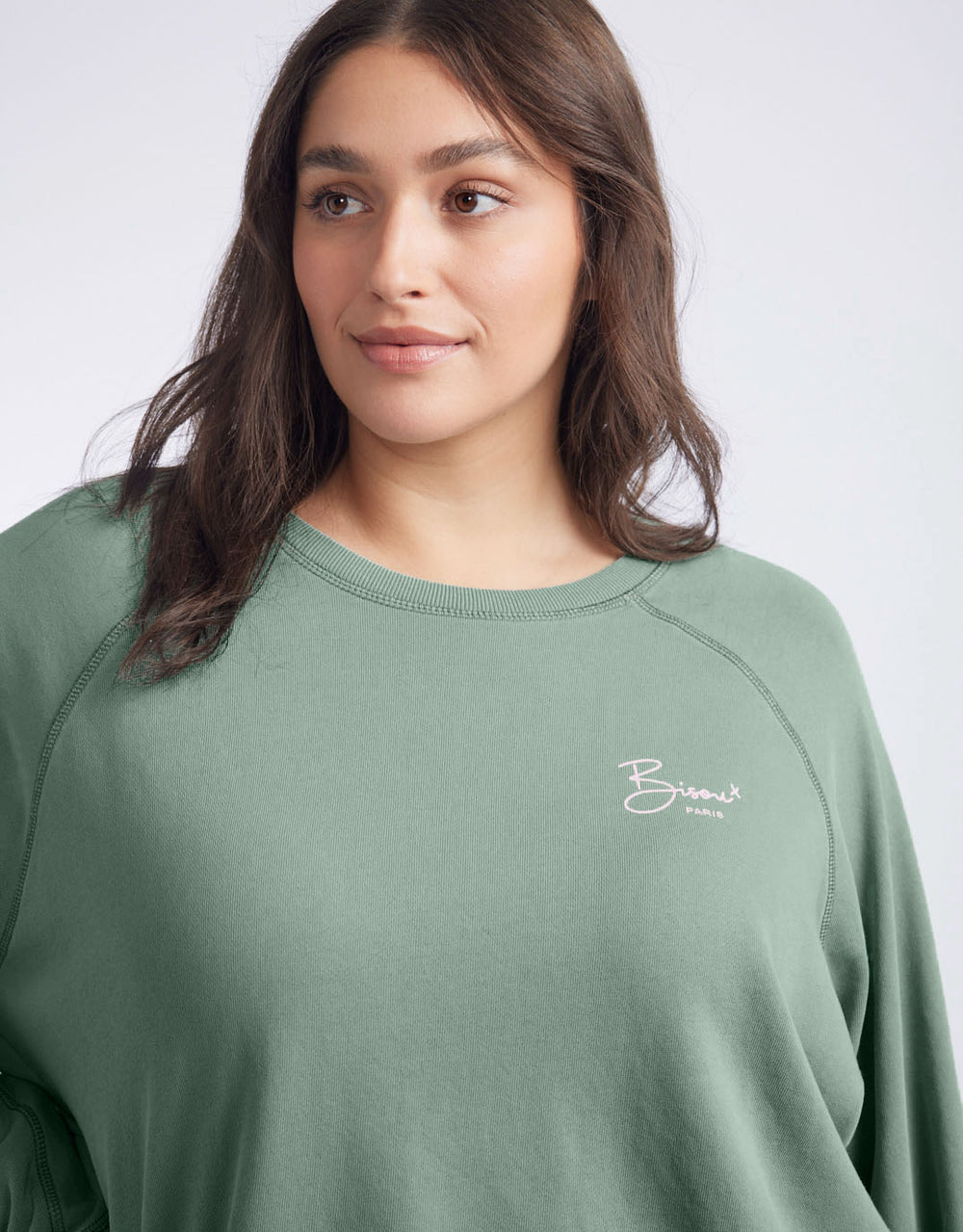 Bisou Paris Sweat - Washed Sage/Pink