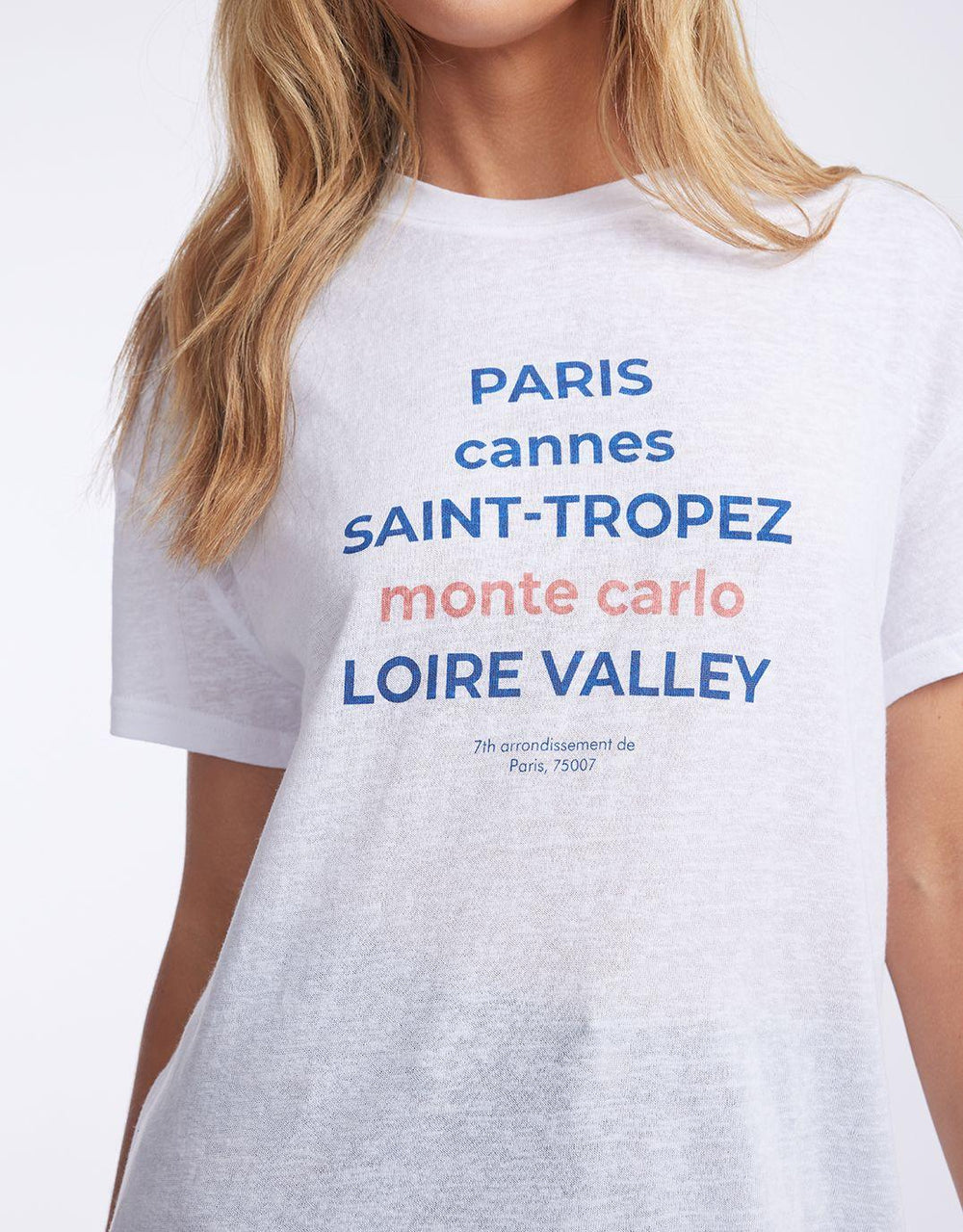 White & Co. - French Cities Tee - White/Navy/Red - White & Co Living Tees & Tanks