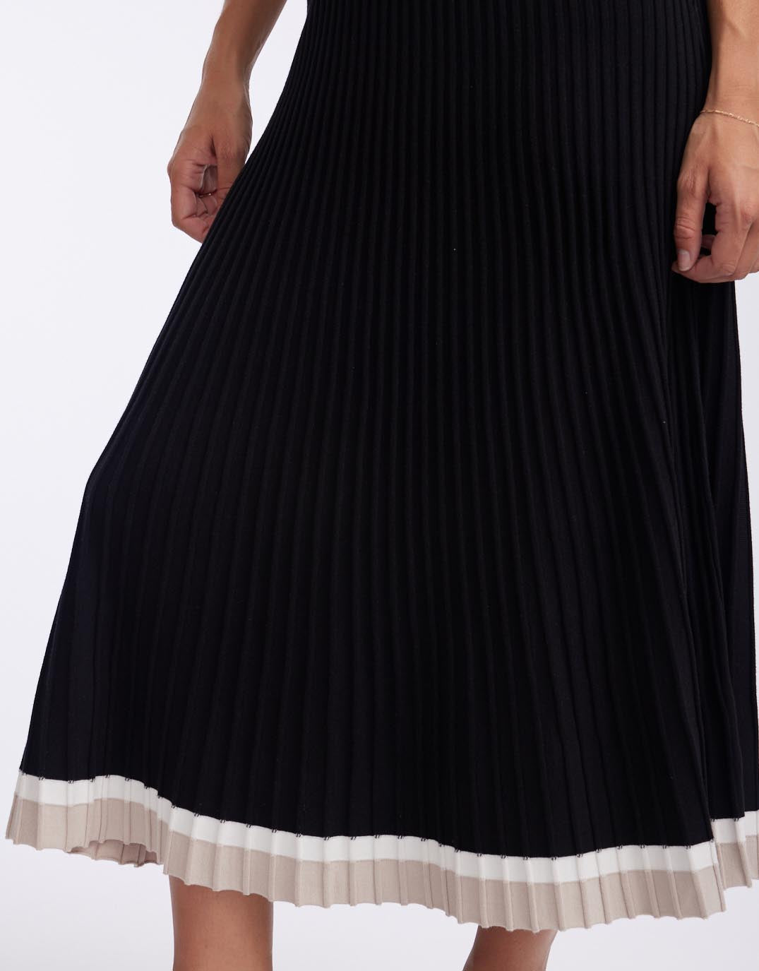 White & Co. - Giselle Rib Skirt - Black/Oat/White - White & Co Living Skirts