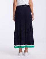 paulaglazebrook. - Giselle Rib Skirt - Navy/Green/White - paulaglazebrook Skirts
