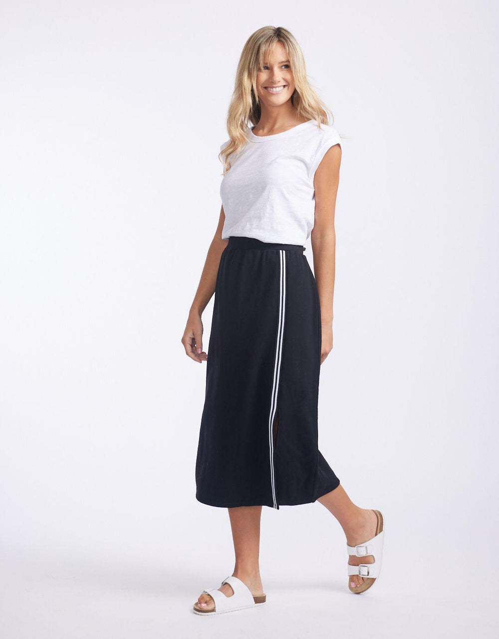 White & Co. - Off-Duty Trim Skirt - Black - White & Co Living Skirts