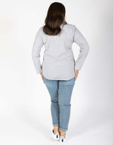 White & Co. - Original V-Neck Long Sleeve T-Shirt - Grey Marle - White & Co Living Tops