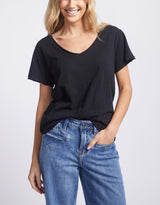 White & Co. - Original V Neck T-Shirt - Black - White & Co Living Tops