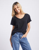 White & Co. - Original V Neck T-Shirt - Black - White & Co Living Tops