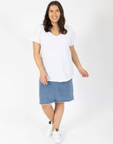 paulaglazebrook. - Original V Neck T-Shirt - White - paulaglazebrook Tops