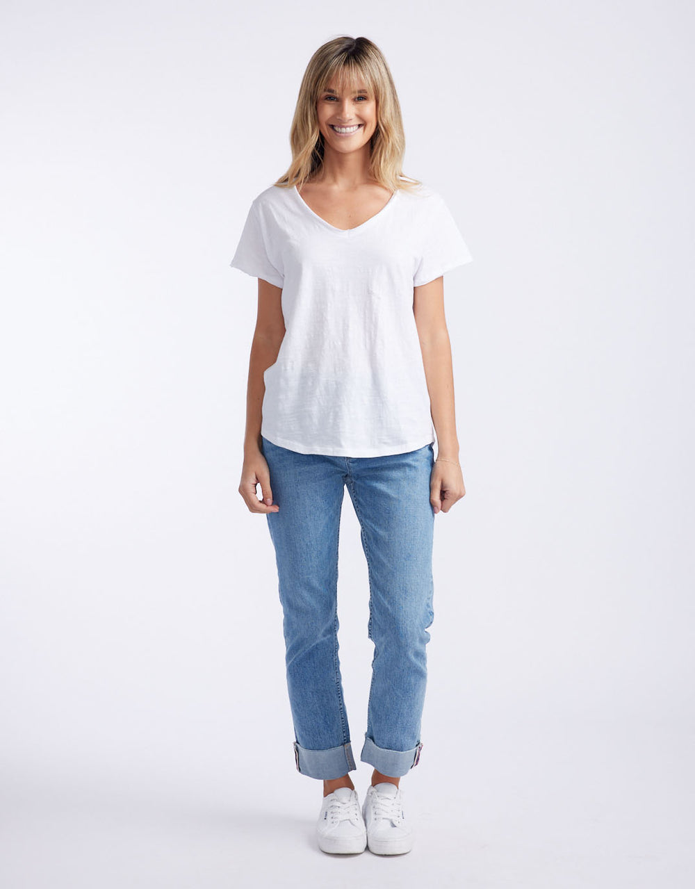 paulaglazebrook. - Original V Neck T-Shirt - White - paulaglazebrook Tops