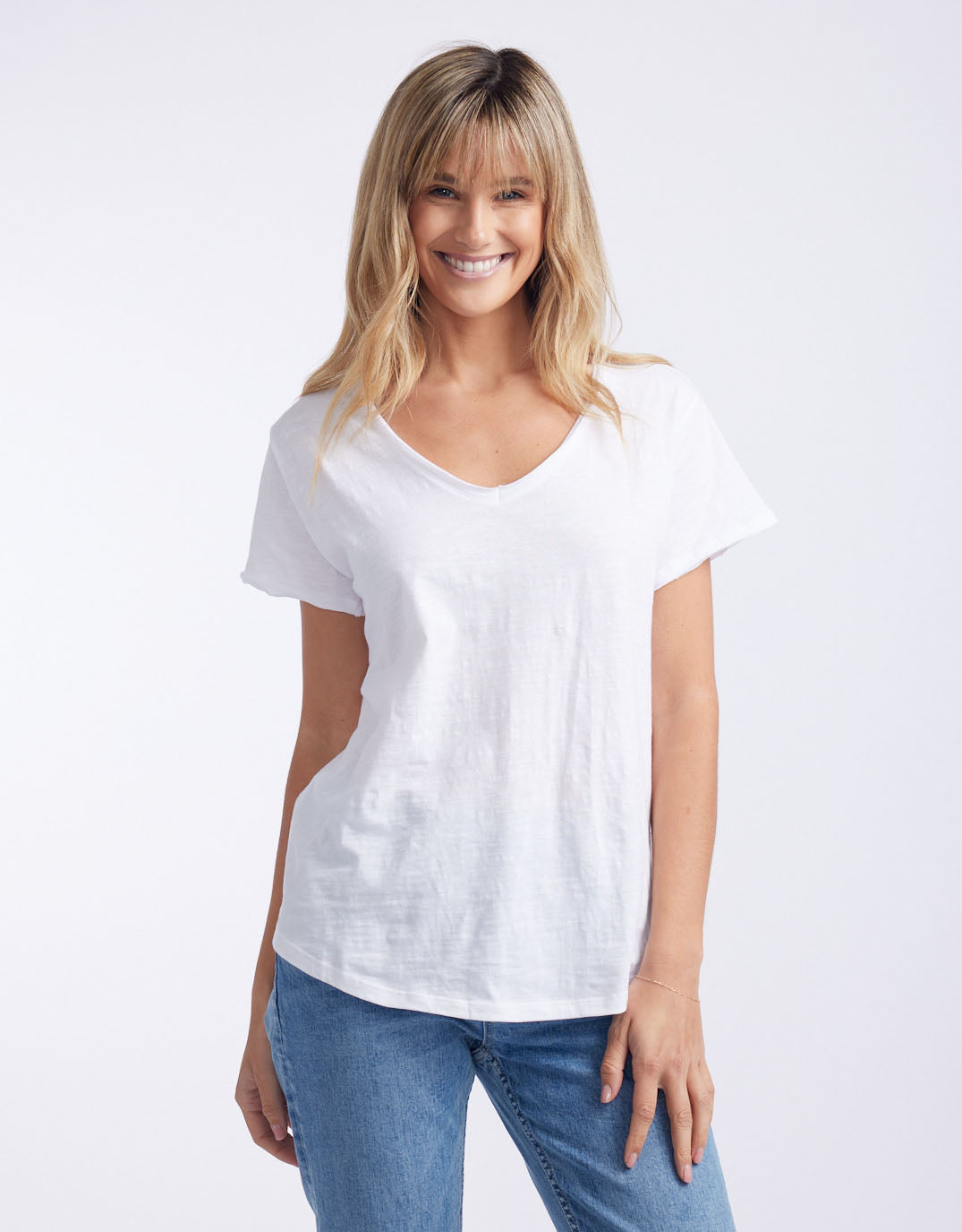 paulaglazebrook. - Original V Neck T-Shirt - White - paulaglazebrook Tops