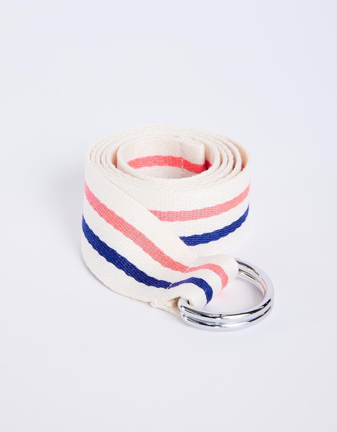 paulaglazebrook. - Portsea D-Ring Belt - Neon Pink/Navy Stripe - paulaglazebrook Accessories