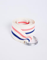 White & Co. - Portsea D-Ring Belt - Neon Pink/Navy Stripe - White & Co Living Accessories