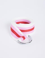 paulaglazebrook. - Portsea D-Ring Belt - White/Pink/Red - paulaglazebrook Accessories