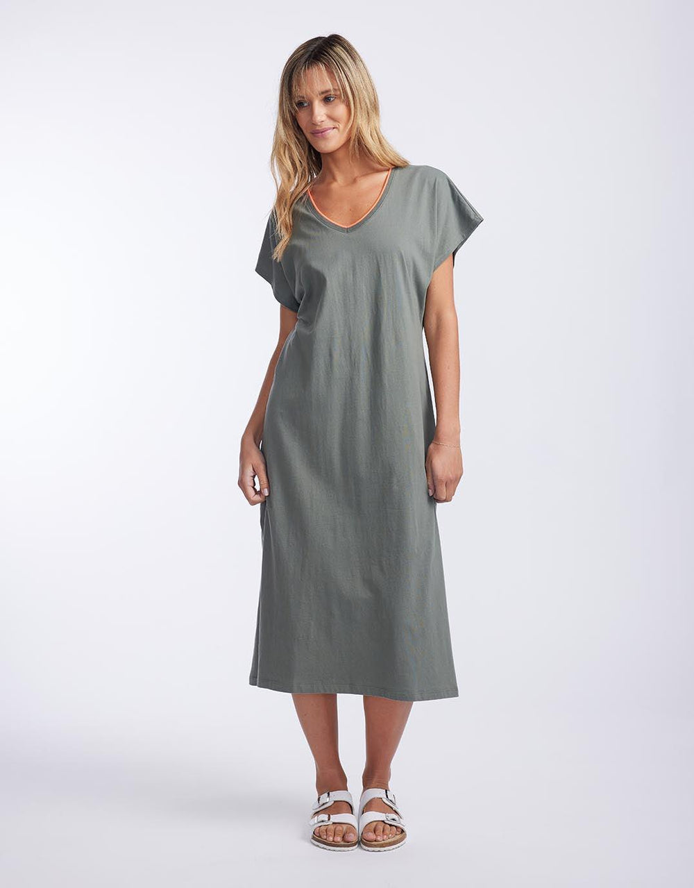 White & Co. - St. Lucia T-Shirt Dress - Khaki - White & Co Living Dresses