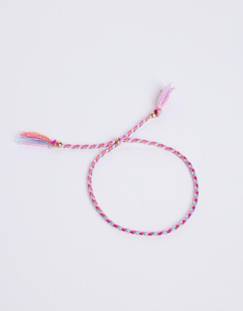 White & Co. - Thin Braided Bracelet - Pink - White & Co Living Accessories