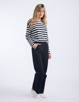 Timeless Straight Leg Ponti Pant - Black On Black