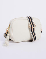White & Co. - Zoe Crossbody Bag - Ecru/Beige Black Stripe - White & Co Living Accessories
