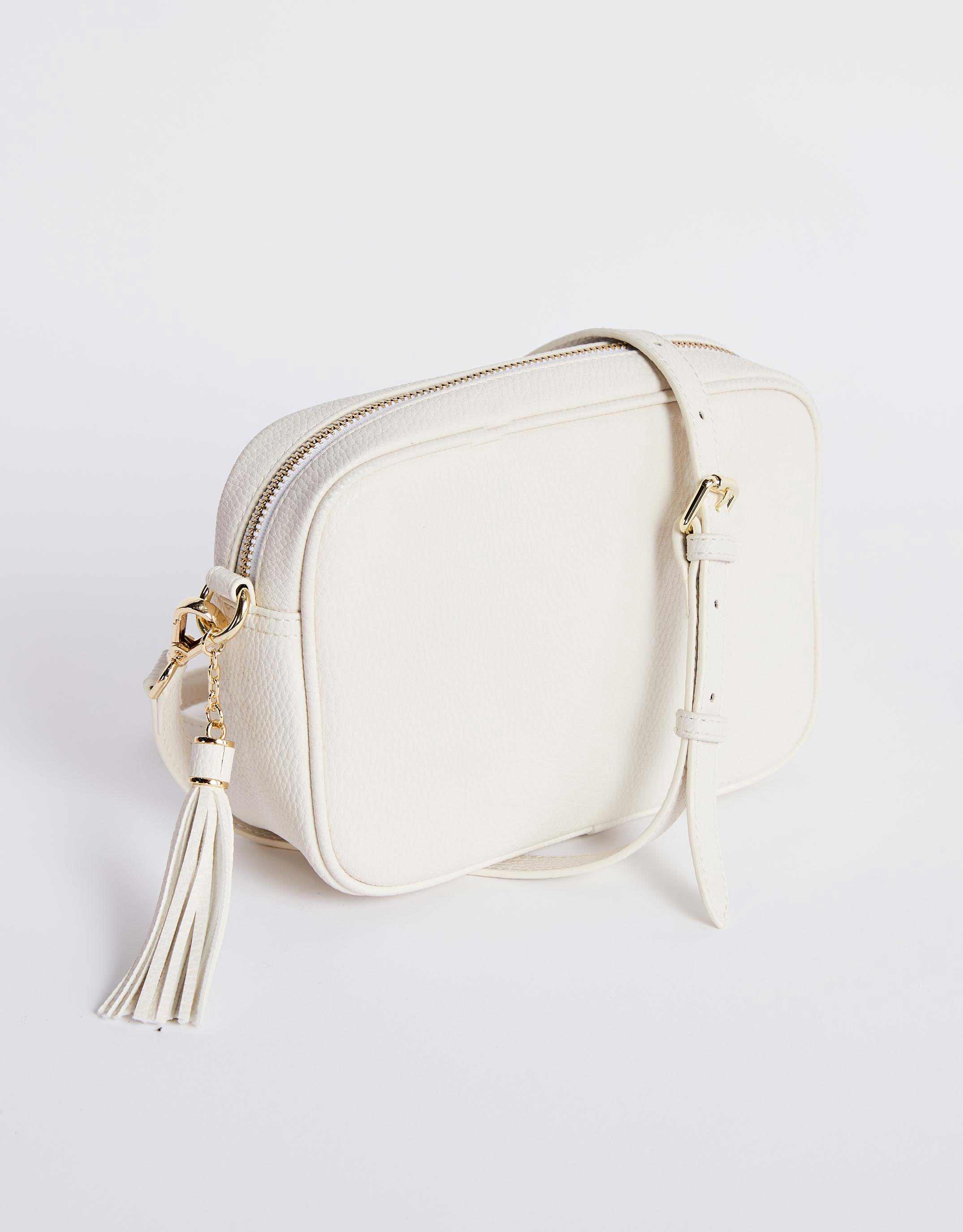 White & Co. - Zoe Crossbody Bag - Ecru/Beige Black Stripe - White & Co Living Accessories