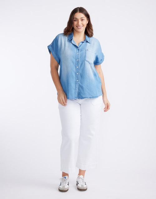 Amber Vintage Denim Short Sleeve Shirt - Chambray