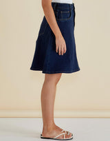 Glinda Denim Skirt - Blue Indigo