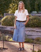 Catalina Midi Skirt - Mid Wash