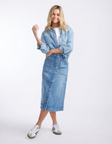 Catalina Midi Skirt - Mid Wash