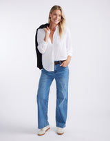 Charlize Drape Shirt - White