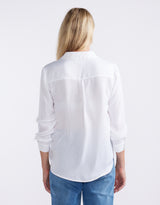 Charlize Drape Shirt - White