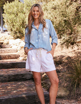 Coco Denim Short - White