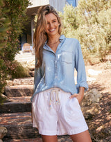 Coco Denim Short - White