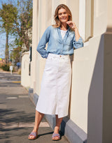 white-co-elka-denim-skirt-white-womens-clothing