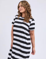 Adira Dress - Black Stripe