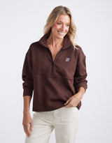 white-co-escape-super-soft-half-zip-top-chocolate-womens-clothing
