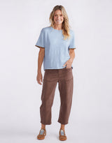Frenchie Cotton Cashmere Tee - Ice Blue