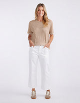 Frenchie Cotton Cashmere Tee - Latte