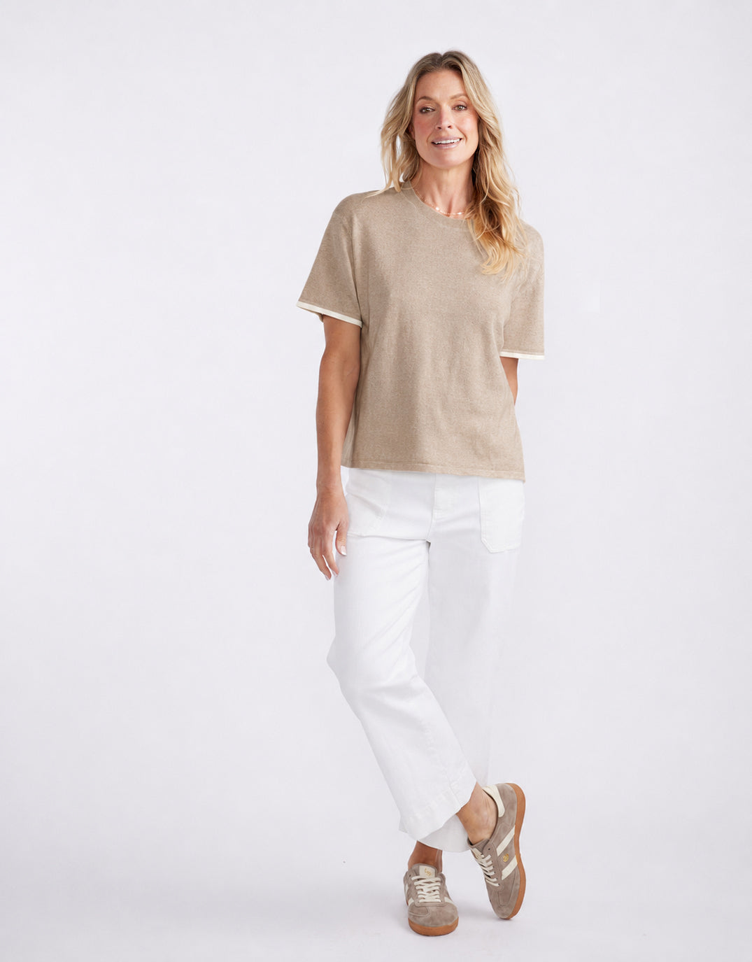 Frenchie Cotton Cashmere Tee - Latte