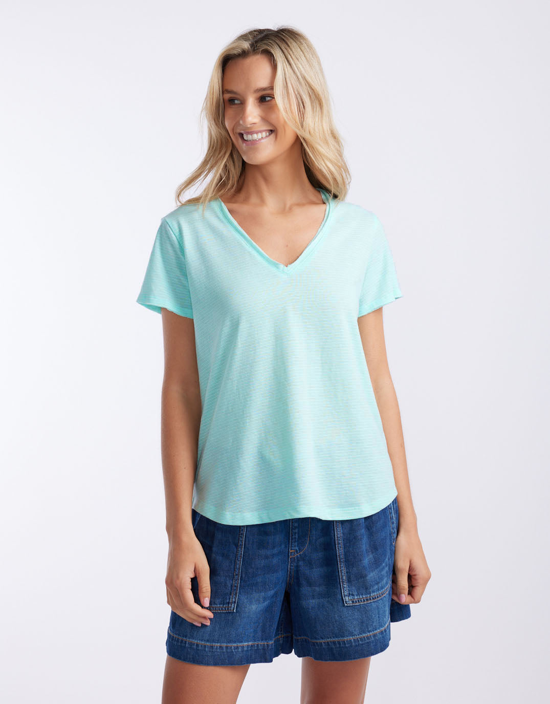 white-co-gelati-stripe-vee-neck-tee-seaglass-womens-clothing
