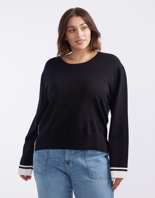 Giselle Lightweight Knit Top  - Black