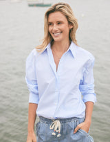 Hayley Classic Shirt - Blue Thin Stripe