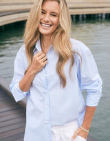 Hayley Classic Shirt - Blue Thin Stripe