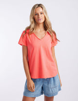 white-co-la-vacanza-vee-neck-tee-watermelon-womens-clothing
