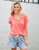 La Vacanza Vee Neck Tee - Watermelon