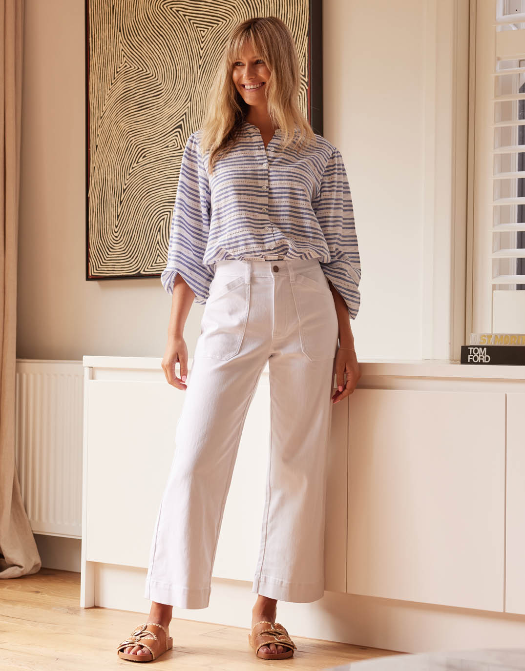 Malibu Blouse - Blue/White Stripe