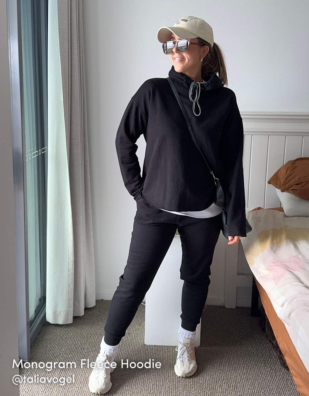 Monogram Fleece Hoodie - Black
