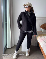 Monogram Fleece Hoodie - Black