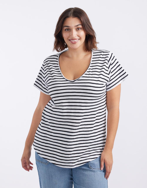 white-co-original-v-neck-tshirt-black-white-stripe-womens-clothing