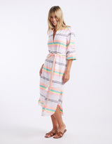 Palm Island Dress - Neon Stripe