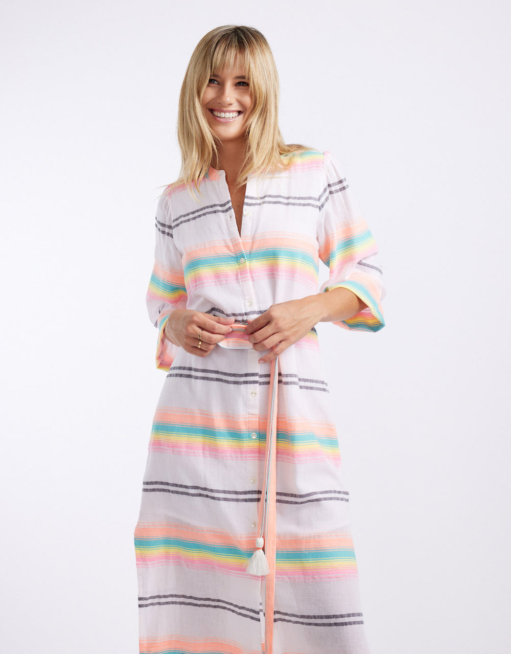 Palm Island Dress - Neon Stripe