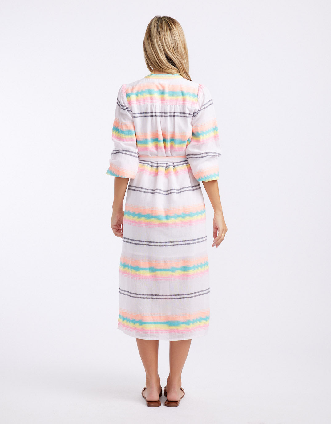 Palm Island Dress - Neon Stripe