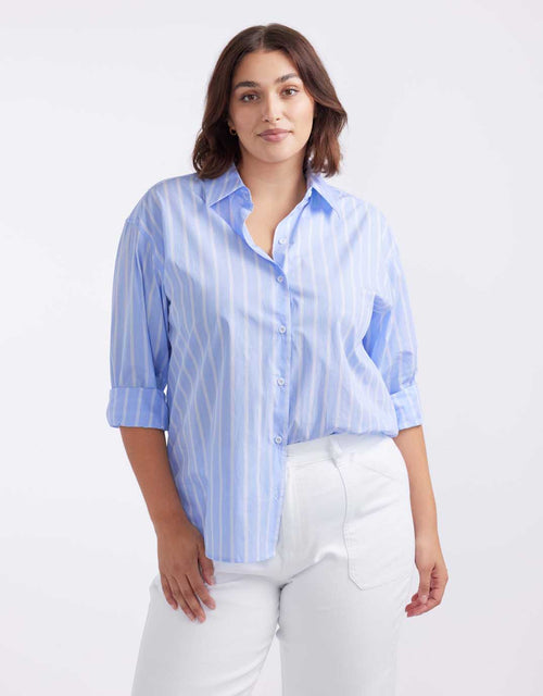 Hayley Classic Shirt - Pale Blue Stripe