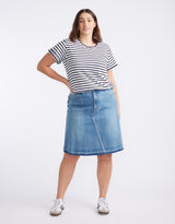 Holly Denim Skirt - Mid Wash